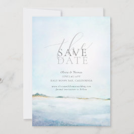 Elegantes bemaltes Beach Wedding Foto Save the Dat Einladung