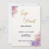 Elegantes, benutzerdefinierbares Sip and Paint-Par Einladung (Vorderseite)