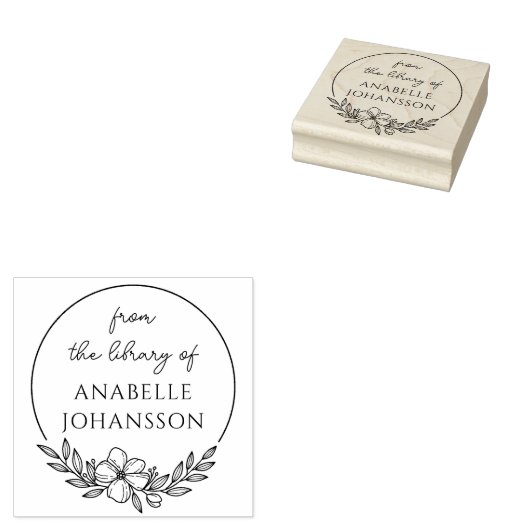 Elegantes, benutzerdefiniertes Bibliotheksbuch Blu Gummistempel (Stempel)