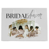 Elegantes benutzerdefiniertes Foto-Brautparty Große Geschenktüte (Vorderseite)
