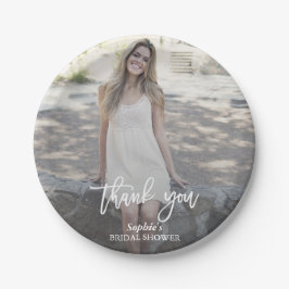 Elegantes benutzerdefiniertes Foto-Brautparty Pappteller