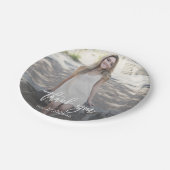 Elegantes benutzerdefiniertes Foto-Brautparty Pappteller (Schrägansicht)