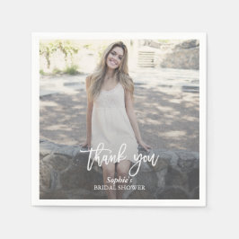 Elegantes benutzerdefiniertes Foto-Brautparty Serviette