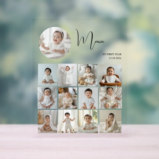 Elegantes benutzerdefiniertes Foto für die Collage Acrylschild (Neutral)