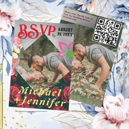 Elegantes, benutzerdefiniertes Foto für Hochzeitsr RSVP Karte