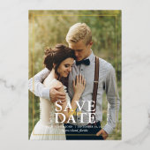 Elegantes benutzerdefiniertes Foto Hochzeit Speich Folieneinladung (Vorderseite)