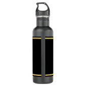 Elegantes, benutzerdefiniertes goldenes Apfelbild Edelstahlflasche (Rückseite)