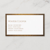 Elegantes, benutzerdefiniertes Kupfergold beruflic Visitenkarte (Rückseite)