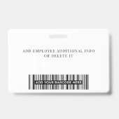 Elegantes benutzerdefiniertes Logo Mitarbeiter Ein Ausweis (Rückseite)