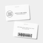 Elegantes benutzerdefiniertes Logo Mitarbeiter Ein Ausweis (Vorder- & Rückseite)
