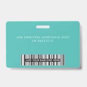 Elegantes benutzerdefiniertes Logo Mitarbeiter Ein Ausweis (Rückseite)