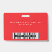 Elegantes benutzerdefiniertes Logo Mitarbeiter Ein Ausweis (Rückseite)