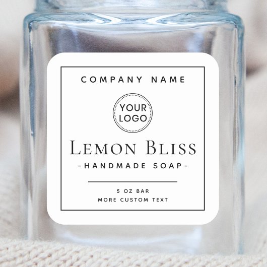 Elegantes, benutzerdefiniertes Logo Quadratischer Aufkleber