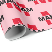 Elegantes, benutzerdefiniertes Monogramm Name Rosa Geschenkpapier (Rolleneckpunkt)
