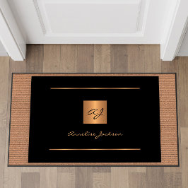 Elegantes, benutzerdefiniertes Monogramm-Namensskr Fußmatte