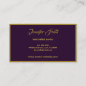 Elegantes, benutzerdefiniertes Monogramm und Logo  Visitenkarte (Rückseite)