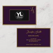 Elegantes, benutzerdefiniertes Monogramm und Logo  Visitenkarte (Vorne/Hinten)