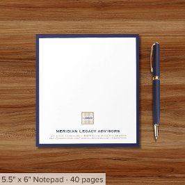 Elegantes benutzerdefiniertes Notepad mit navy Blu Notizblock