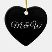 Elegantes, benutzerdefiniertes Pärchenskript mit s Keramik Ornament (Vorne)