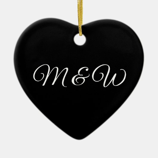 Elegantes, benutzerdefiniertes Pärchenskript mit s Keramik Ornament (Vorne)