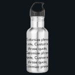Elegantes, benutzerdefiniertes, schwarzes Anführun Edelstahlflasche<br><div class="desc">Eleganter,  schwarzer,  benutzerdefinierter Textname Anführungszeichen für eine Monogramm-Wasserflasche aus nicht rostendem Stahl</div>