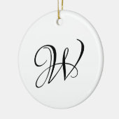 Elegantes benutzerdefiniertes Skript Monogramm ers Keramik Ornament (Links)