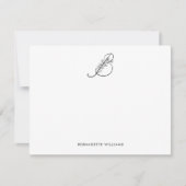 Elegantes benutzerdefiniertes Skriptmonogramm Mitteilungskarte (Vorderseite)