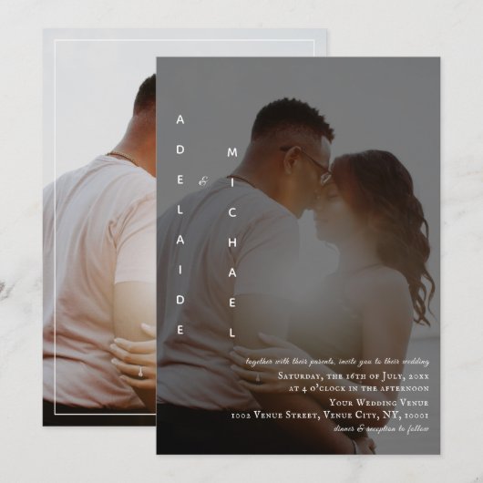 Elegantes, benutzerfreundliches Foto - Einladung z (Vorne/Hinten)