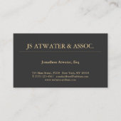 Elegantes Beruflich Black Visitenkarte (Vorderseite)