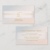 Elegantes Beruflich Blush Pearl Monogramm Visitenkarte (Vorne/Hinten)