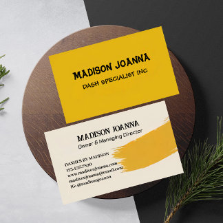 Elegantes Beruflich-Gelbes Monogramm Minimalistisc Visitenkarte