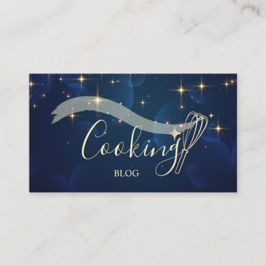 Elegantes Beruflich, Goldstars, Whisk, Kochen Visitenkarte (Vorderseite)