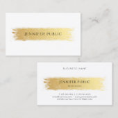 Elegantes Beruflich luxuriöses Template Gold Weiß Visitenkarte (Vorne/Hinten)