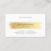 Elegantes Beruflich luxuriöses Template Gold Weiß Visitenkarte (Rückseite)