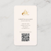 Elegantes Beruflich Modernes Minimalistisches Mono Visitenkarte (Rückseite)