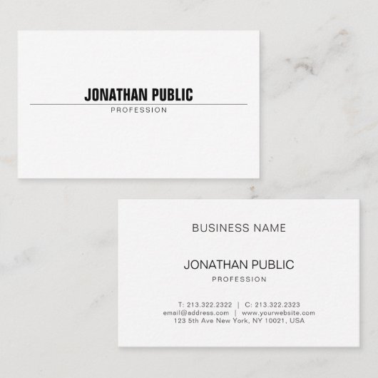 Elegantes Beruflich Modernes, Minimalistisches Sch Visitenkarte (Vorne/Hinten)