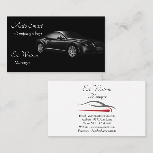 Elegantes, Berufliches Automobil Visitenkarte (Vorne/Hinten)