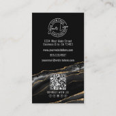 Elegantes Berufliches Black Gold Agate Visitenkarte (Rückseite)