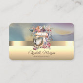 Elegantes Berufliches Blumenmischgebäck Gold Visitenkarte (Vorderseite)