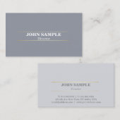 Elegantes Berufliches Design Grau Gold Visitenkarte (Vorne/Hinten)