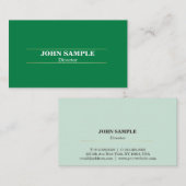 Elegantes Berufliches Design Grünes Gold Visitenkarte (Vorne/Hinten)