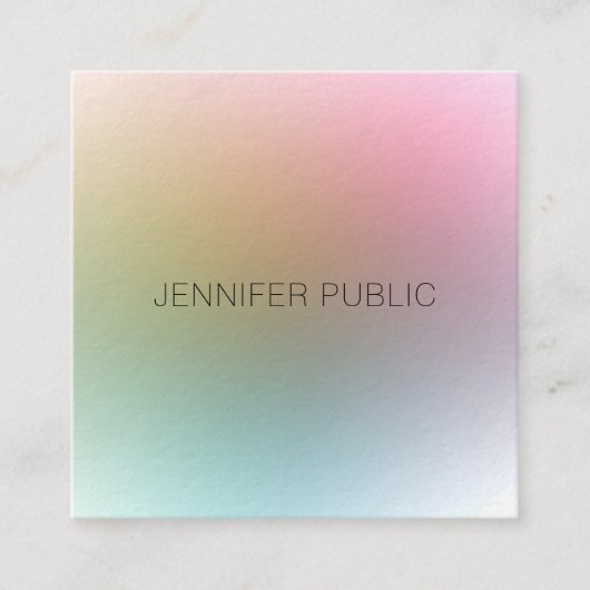 Elegantes Berufliches Design Moderne Farben Quadratische Visitenkarte (Vorderseite)