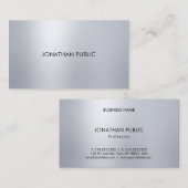 Elegantes Berufliches Design Silver Look Moderne T Visitenkarte (Vorne/Hinten)