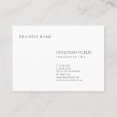 Elegantes Berufliches, einfaches Design Modernes T Visitenkarte (Rückseite)