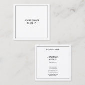 Elegantes Berufliches einfaches, modernes Template Quadratische Visitenkarte (Vorne/Hinten)