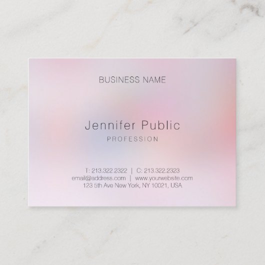 Elegantes Berufliches Einfaches Template Visitenkarte (Rückseite)