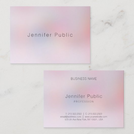 Elegantes Berufliches Einfaches Template Visitenkarte (Vorne/Hinten)