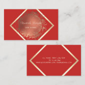 Elegantes, Berufliches geometrisches Rot Visitenkarte (Vorne/Hinten)