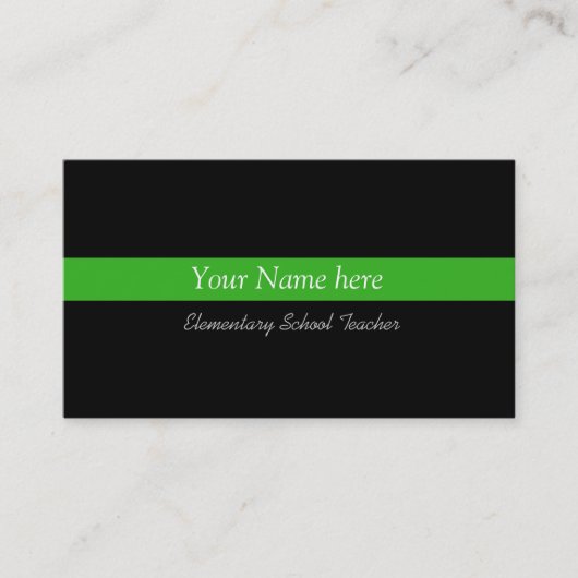 Elegantes berufliches Geschäft in Schwarz und Grün Visitenkarte (Vorderseite)