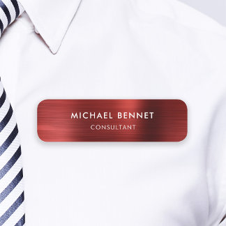 Elegantes Berufliches Geschäft mit Red Metallic Namensschild